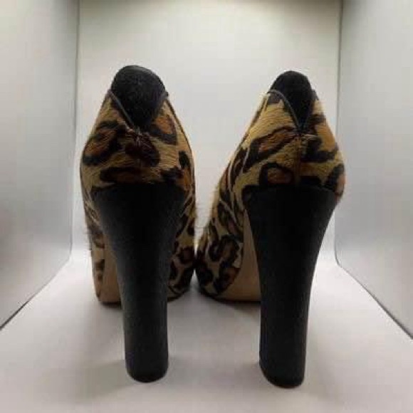 Sam Edelman France Glitter Spectator Leopard Print Rockabilly Heels SIZE 9.5 - Picture 6 of 10